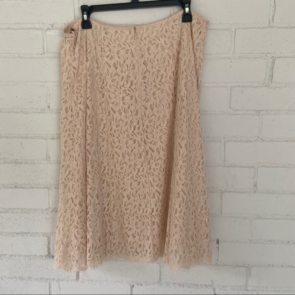 $269 Size 8 Lace Midi Skirt Ivory PA95 - Picture 2 of 5